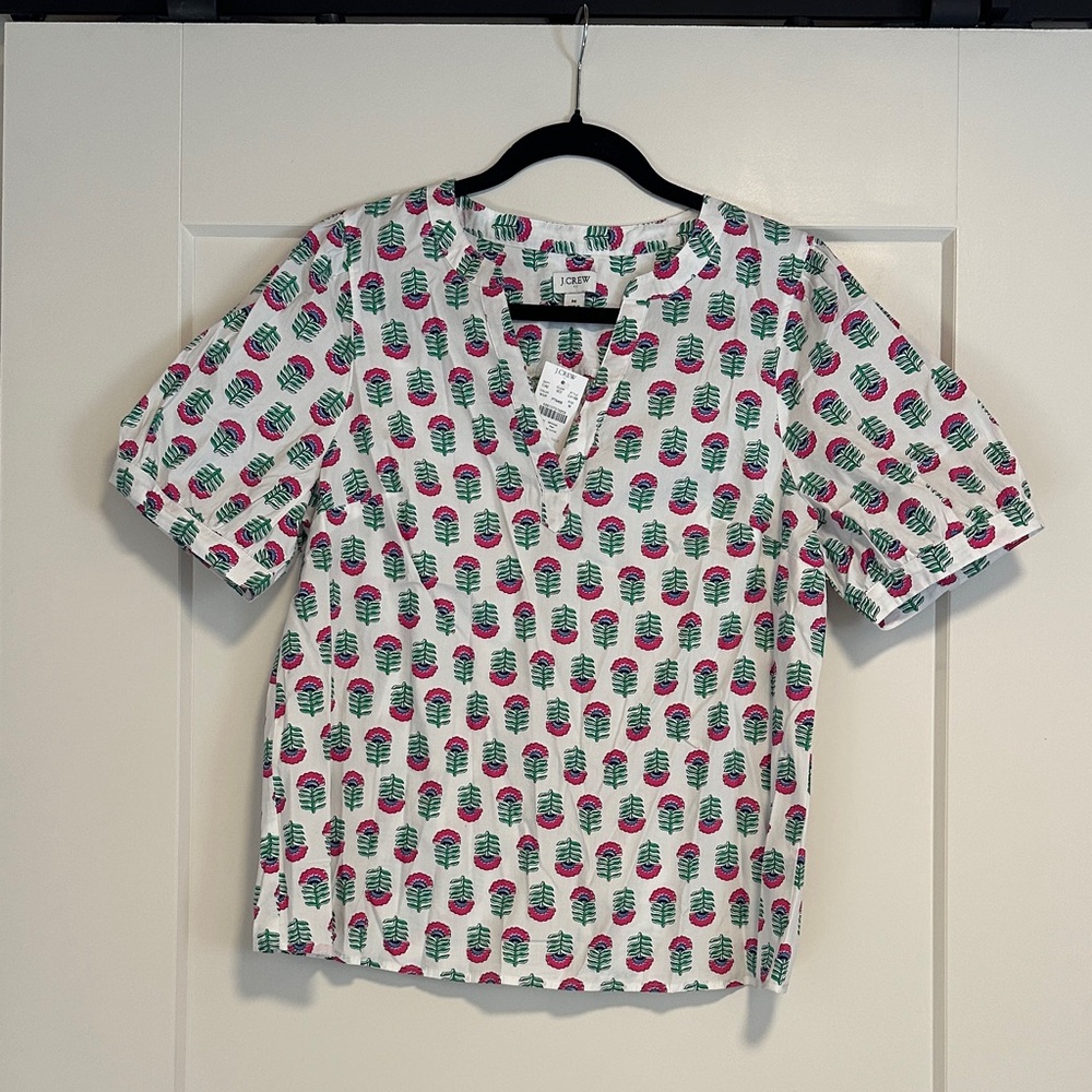 J. Crew Factory Multicolor Tree Print Blouse